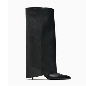Zara Striped Footed Heeled Boots